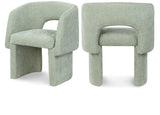 Emmet Contemporary Dining Chair - Luxe Boucle Upholstered Accent Chair with Steel Frame Support