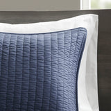 Navy Solid Farmhouse Reversible Quilt Set