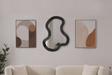 Oblique Mirror - Oversized Contemporary Artful Design with Solid Acacia Wood Frame for Your Wall
