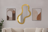 Oblique Mirror - Oversized Contemporary Artful Design with Solid Acacia Wood Frame for Your Wall