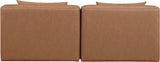 Cube - Modular 2 Piece Armless Sofa - Light Brown
