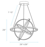Oxford LED Adjustable Chandelier // Sandy Gold