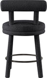 Parlor Counter Stools Set of 2 - Stylish Boucle Upholstered Seating with Solid Wood Frame & Footrest
