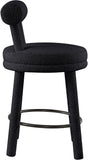 Parlor Counter Stools Set of 2 - Stylish Boucle Upholstered Seating with Solid Wood Frame & Footrest