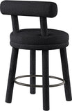 Parlor Counter Stools Set of 2 - Stylish Boucle Upholstered Seating with Solid Wood Frame & Footrest