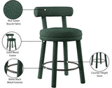 Parlor Counter Stools Set of 2 - Stylish Boucle Upholstered Seating with Solid Wood Frame & Footrest