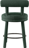 Parlor Counter Stools Set of 2 - Stylish Boucle Upholstered Seating with Solid Wood Frame & Footrest