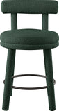 Parlor Counter Stools Set of 2 - Stylish Boucle Upholstered Seating with Solid Wood Frame & Footrest