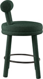 Parlor Counter Stools Set of 2 - Stylish Boucle Upholstered Seating with Solid Wood Frame & Footrest
