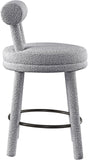 Parlor Counter Stools Set of 2 - Stylish Boucle Upholstered Seating with Solid Wood Frame & Footrest