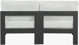 Nizuc - Outdoor Patio 2 Seat Armless Modular Sofa With Gray Frame