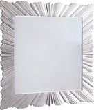 Silverton Silver Leaf Contemporary Mirror - Hand-Carved Starburst Design for Elegant Home Décor