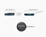 Space Folding Handle Ceramic Non-stick 20cm Blue Frying Pan