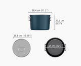 Space Folding Handle Ceramic Non-stick 25cm Blue Stock Pot & Lid