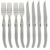 Laguiole Stainless Steel Steak Knife & Fork Set, 8pc