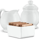Kook White Ceramic Sugar & Creamer Set, 3-Piece