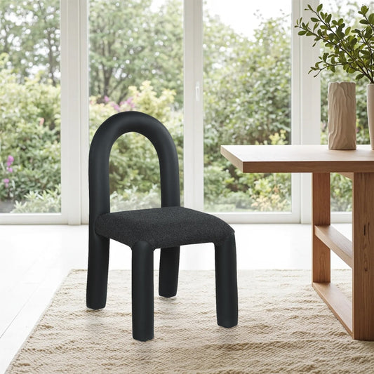 Amari Vegan Leather and Boucle Fabric Upholstered Dining Chair (Set of 2)