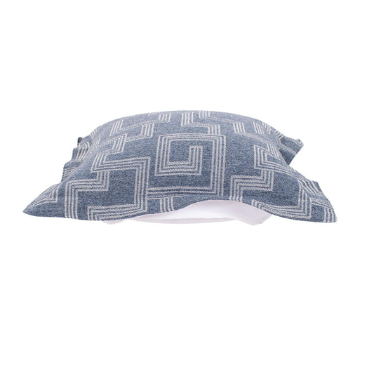 Indoor/Outdoor Puff Scroll Ottoman Syros Denim Cover Only