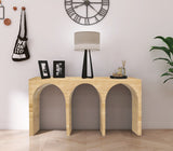 June Modern Solid Oak Console Table – Elegant Mid-Century Design with Unique Double Arch Style