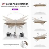 PURPLE LEAF White Outdoor Umbrella Left-Right Tilting Patio Cantilever Umbrella