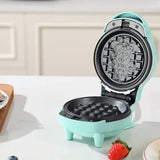 4" Mini Waffle Maker, 6 in 1 Waffle Iron with 6PC Plates Set