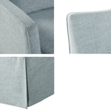 Traditional Skirted Swivel Accent Chair, Light Blue *