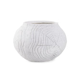 Faux Bois Round Bowl in a White Washed Polyresin