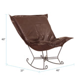 Scroll Puff Rocker Avanti Pecan Titanium Frame