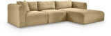 Shaggy 114" Corduroy Performance Fabric Upholstered Upholstered Modular Sectional