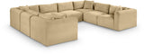 Shaggy 140" Corduroy Performance Fabric Upholstered Upholstered Modular Sectional