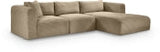 Shaggy 114" Corduroy Performance Fabric Upholstered Upholstered Modular Sectional