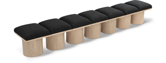 Pavilion Bench: Luxurious Channel-Tufted Seat with Oak Veneer, Perfect for Entryway or Bedroom Style