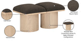 Pavilion Bench: Luxurious Channel-Tufted Seat in Elegant Oak Veneer, Art Deco Design for Stylish Spaces