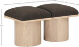 Pavilion Bench: Luxurious Channel-Tufted Seat in Elegant Oak Veneer, Art Deco Design for Stylish Spaces