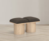 Pavilion Bench: Luxurious Channel-Tufted Seat in Elegant Oak Veneer, Art Deco Design for Stylish Spaces