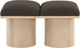 Pavilion Bench: Luxurious Channel-Tufted Seat in Elegant Oak Veneer, Art Deco Design for Stylish Spaces