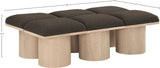 Pavilion Bench: Luxurious Boucle Fabric Seating with Art Deco Design for Entryway and Bedroom Decor