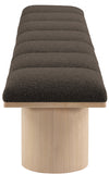 Pavilion Bench: Luxurious Channel-Tufted Seat with Oak Veneer, Perfect for Entryway or Bedroom Style