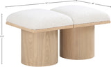 Pavilion Bench: Luxurious Channel-Tufted Seat in Elegant Oak Veneer, Art Deco Design for Stylish Spaces