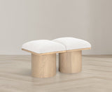 Pavilion Bench: Luxurious Channel-Tufted Seat in Elegant Oak Veneer, Art Deco Design for Stylish Spaces