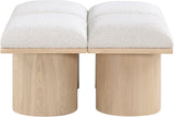 Pavilion Bench: Art Deco-Inspired Seating with Luxurious Cushion and Elegant Oak Veneer Finish