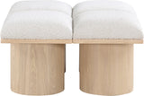 Pavilion Bench: Art Deco-Inspired Seating with Luxurious Cushion and Elegant Oak Veneer Finish