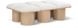Pavilion Bench: Luxurious Boucle Fabric Seating with Art Deco Design for Entryway and Bedroom Decor