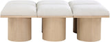 Pavilion Bench: Luxurious Boucle Fabric Seating with Art Deco Design for Entryway and Bedroom Decor