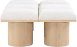 Pavilion Bench: Luxurious Boucle Fabric Seating with Art Deco Design for Entryway and Bedroom Decor