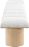 Pavilion Bench: Luxurious Channel-Tufted Seat with Oak Veneer, Perfect for Entryway or Bedroom Style