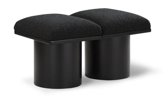 Pavilion Stylish Boucle Fabric Bench with Luxurious Cushion and Art Deco Design for Any Space
