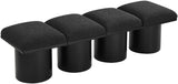 Pavilion Stylish Boucle Fabric Bench with Luxurious Cushion and Art Deco Design for Any Space