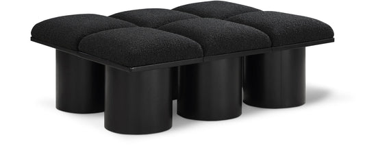 Pavilion Stylish Boucle Fabric Bench with Art Deco Design, Luxurious Cushion, and Versatile Seating