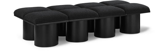 Pavilion Elegant Boucle Fabric Bench - Stylish Art Deco Seating for Entryway, Bedroom & Beyond